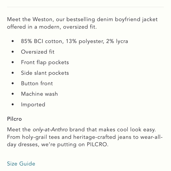 *Anthropologie Pilcro The Weston Denim Knit Boyfriend Jacket - Picture 5 of 5